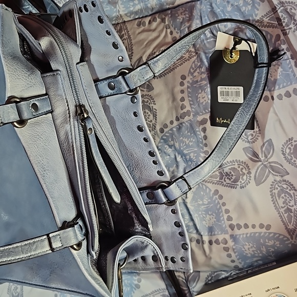 Moda Luxe NWT Artesian Collection large shoulder/crossbody/ tote.Blue-Valerie - Picture 7 of 10